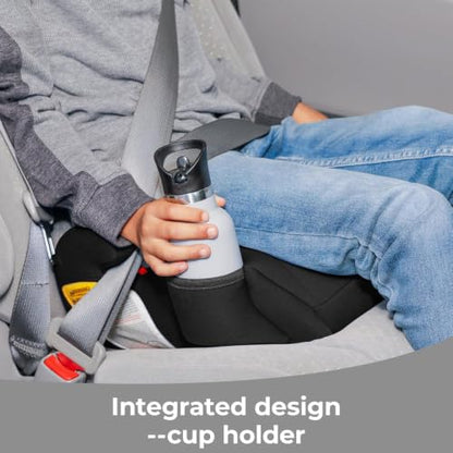 Diono Solana 2022, No Latch, Pack of 2 Backless Booster Car Seats, Lightweight, Machine Washable Covers, Cup Holders, Black Charcoal