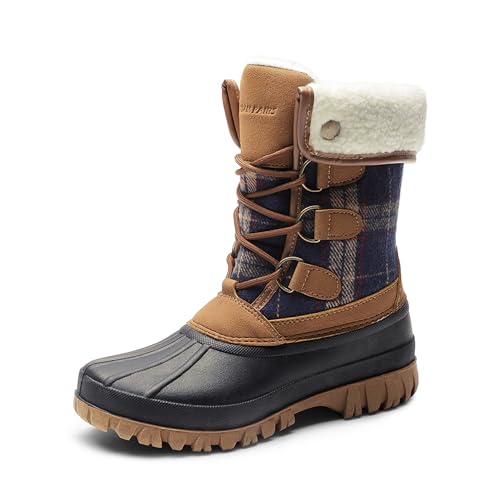 DREAM PAIRS Women's Waterproof Winter Snow Boots,Tan,6