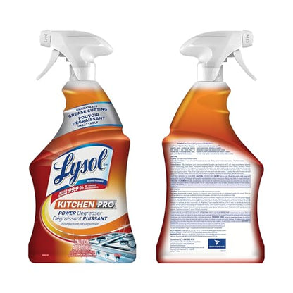 Lysol Kitchen Power Degreaser Trigger Spray, Fresh Citrus Scent, 650 mL (Pack of 2)
