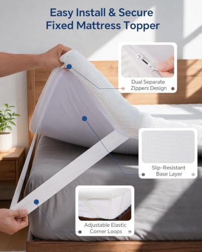BEDELITE 3 Inch Egg Crate Memory Foam Mattress Topper Queen Size | Soft High Density Mattress Foam Pad for Pressure Relief, Bed Topper with Removable & Machine Washable Bamboo Viscose Cover