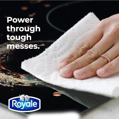 Royale Tiger Strong Paper Towel, 3 Double Equal 6 Rolls, 98 Half Sheets per Roll, White