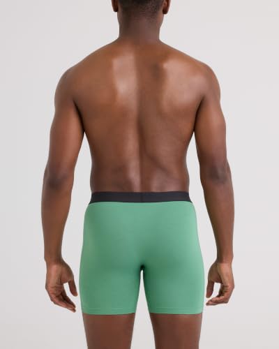 SAXX Underwear Co. Men's Core Cotton Boxer Brief Fly 5-Pack, Black/Dark Denim/Huckleberry/Spruce/Sea Foam, X-Large