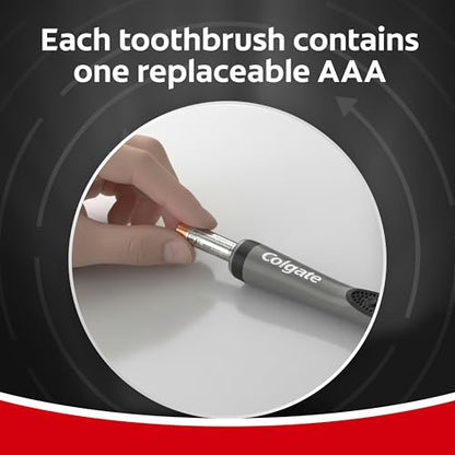 Colgate 360 Charcoal Sonic Powered Vibrating Toothbrush - Extra Soft Circular Bristle for Adults, Ideal for Gentle Cleaning, 1 Count