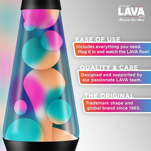 Lava Lite Classic 14-1/2-Inch 20-Ounce Black-Based Lava Lamp, Graffiti/Multicoloured Liquid