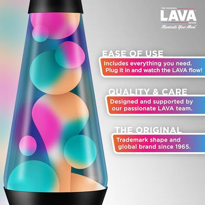 Lava Lite Classic 14-1/2-Inch 20-Ounce Black-Based Lava Lamp, Graffiti/Multicoloured Liquid