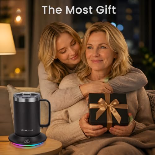 Smart Heated Cup Set, Self-Heating Coffee Mug (14oz-Black)