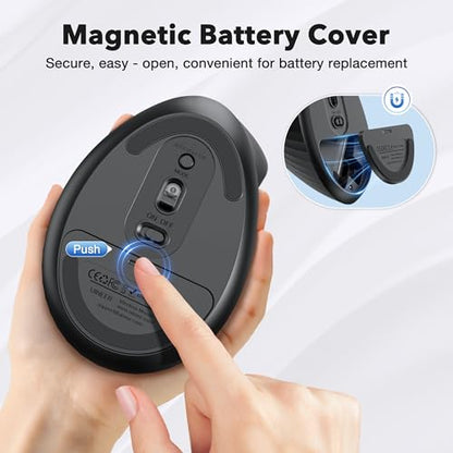 Uineer Ergonomic Bluetooth Mouse, 3-Mode Vertical Wireless Mouse