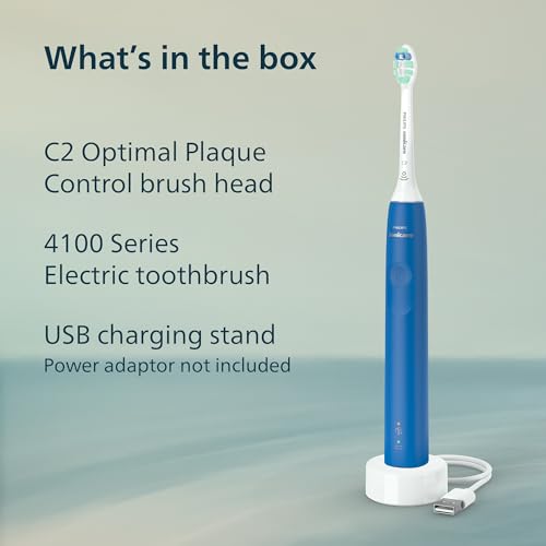 Philips Sonicare 4100 Rechargeable Electric Toothbrush, 1 Brush Head, Blue