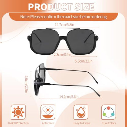 scenicamp 4Pcs Retro Oversized Aviator Sunglasses for Women Square Aviators