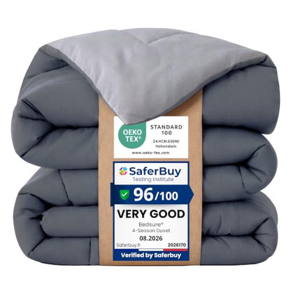 Bedsure King Duvet Insert - Quilted Comforter Dark Grey Room Decor, 102x90 | Down Alternative Comforter, All Season Quilted Duvet with Corner Tabs, for Bed Machine Washable