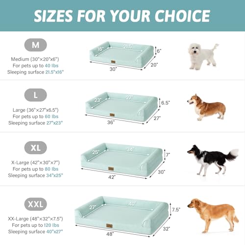 COZY KISS Cooling Dog Bed for Large Dogs, 107cm Orthopedic Pet Sofa