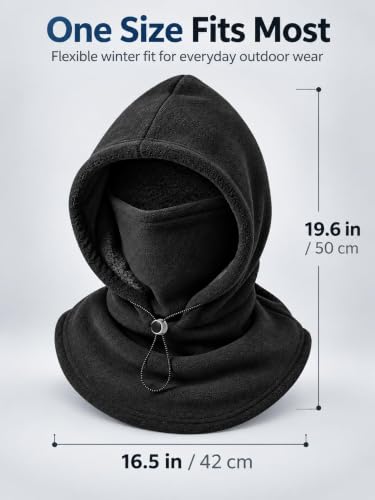 3 in 1 Winter Hat Fleece Mask Double Layer Fleece Hooded Caps for Men