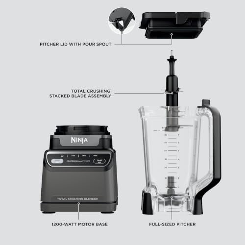 Ninja Professional Blender 2.0, CCO750BSL, 1400W, 72oz/2.1L