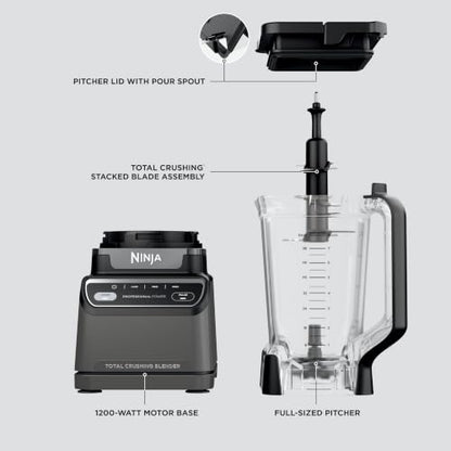 Ninja Professional Blender 2.0, CCO750BSL, 1400W, 72oz/2.1L