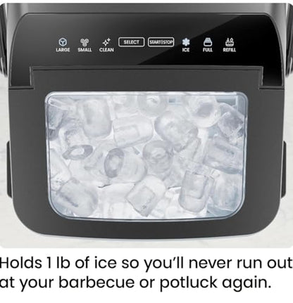 Iceman Dual-Size Ice Maker Countertop - Portable Ice Machine, Large and Small Ice Machine Maker with Self Cleaning, 9 Cubes in 7 Mins, 22lbs/24hrs, for Home, Kitchen, Office, Party, Ice Scoop Included