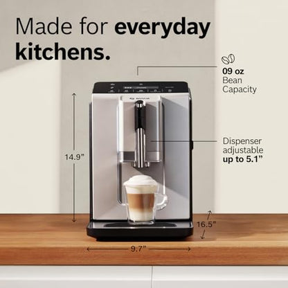 Bosch 300 Series Fully Auto Espresso Machine with Grinder and Steam Wand | Double Cup, Large Bean Capacity - Easy Clean, Maintenance - Barista Quality Super Coffee Maker for One-Touch Drinks