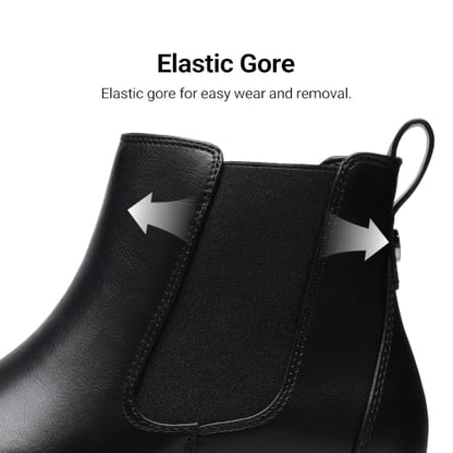 DREAM PAIRS Women's Chelsea Ankle Boots,Black/Pu,7 | Fall Booties,Round Toe,Slip-On,Comfortable,for Fall Winter Outdoor Walking,Office Work,Casual and Daily