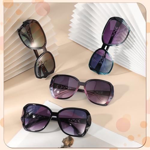 HEQU 4 Pcs Women Oversized Sunglasses UV400 Protection Lens Sun Glasses