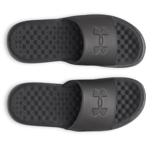 Under Armour Men's Ignite Pro 8 Fixed Band Slides Sandal, (001) Black/Black/Black, 10