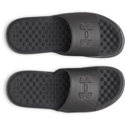 Under Armour Men's Ignite Pro 8 Fixed Band Slides Sandal, (001) Black/Black/Black, 10