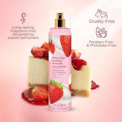 Bodycology Body Mist, Strawberry Cheesecake, Cruelty-Free, 237 mL