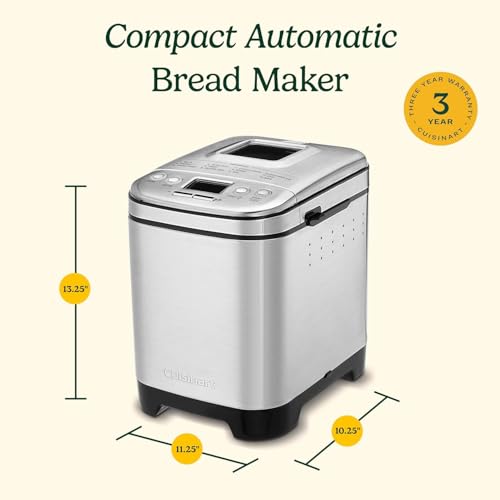 Cuisinart Bread Maker Machine, Stainless Steel, 12 Programs, Up to 2 lbs