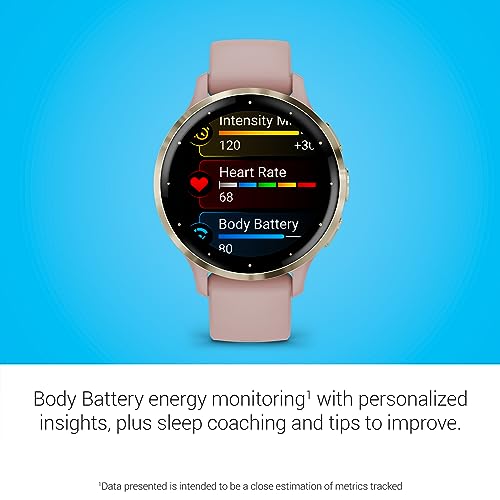 Garmin Venu 3S, GPS Smartwatch, AMOLED Display, Advanced Health and Fitness Features, Up to 10 Days of Battery, Dust Rose