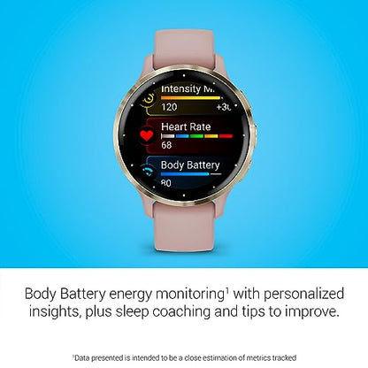Garmin Venu 3S, GPS Smartwatch, AMOLED Display, Advanced Health and Fitness Features, Up to 10 Days of Battery, Dust Rose