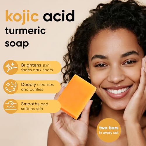 CADDISE Kojic Acid Turmeric Soap Bars, Dark Spots Remover, 8.5 Oz, 2 Pack