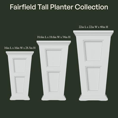 Mayne Inc. Fairfield 5829B Tall Planter, 28-Inch by 16-Inch by 16-Inch, Black