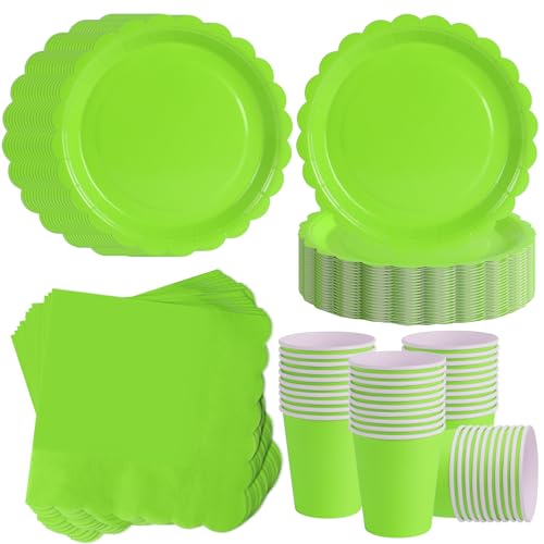 120pcs Lime Green party plates cups and napkins for 40 Guests
