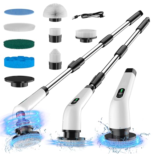 Electric Spin Scrubber-Bathroom Cleaning Brushes with 8 Replaceable Heads