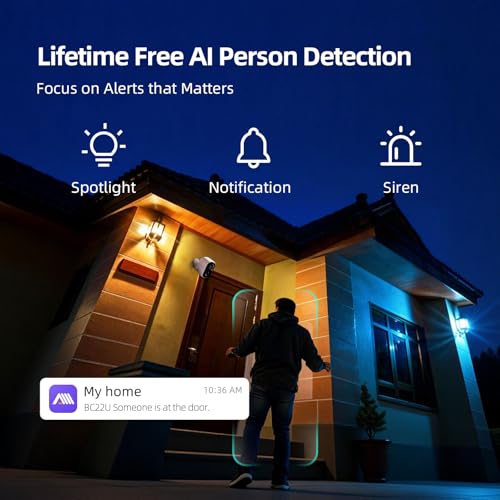 2.5K Wireless Magnetic Home Security Cameras Outdoor WiFi, Non-Subscription AI Person Detection, 4MP Color Night Vision, Full Duplex 2-Way Audio