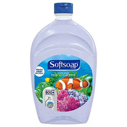 Softsoap Antibacterial Liquid Hand Soap Refill - Aquarium Series - Fresh Scent- Moisturizing Hand Wash, Savon a Main, Dermatologically Tested, for Soft Smooth Skin, 1.47 Liters (Pack of 1) (Packaging May Vary)