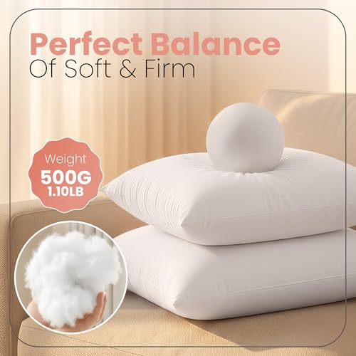 Utopia Bedding Throw Pillows Insert (Pack of 2, White) - 18 x 18 Inches Bed and Couch Pillows - Indoor Decorative Pillow