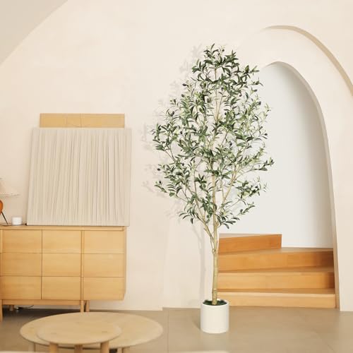 LYERSE 7FT Artificial Olive Tree with Olive Branches and Lifelike Fruits