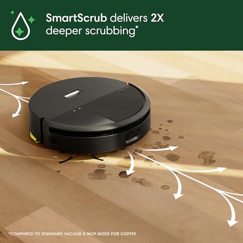 iRobot Roomba 205 DustCompactor Combo Robot Vac & Mop - Compacts Dirt Inside, No Emptying for 60 Days, Space Saving, No Dock, No Bags, Intense Power-Lifting Suction, LiDAR Navigation, Multi-Surface