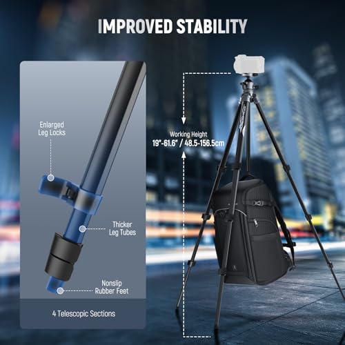 NEEWER LITETRIP LT07 61" Aluminum Travel Tripod for Camera