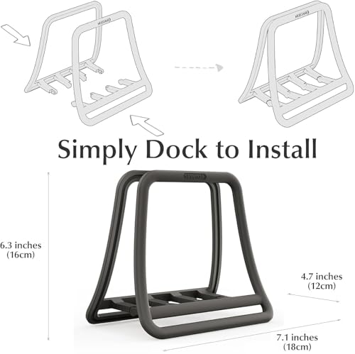 Vertical Laptop Stand – Adjustable Space-Saving Desktop Organizer for Laptops, MacBooks, Tablets, and e-Readers – Self-Locking, Universal Fit – Black