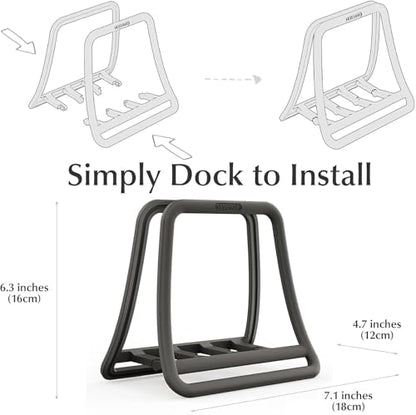 Vertical Laptop Stand – Adjustable Space-Saving Desktop Organizer for Laptops, MacBooks, Tablets, and e-Readers – Self-Locking, Universal Fit – Black
