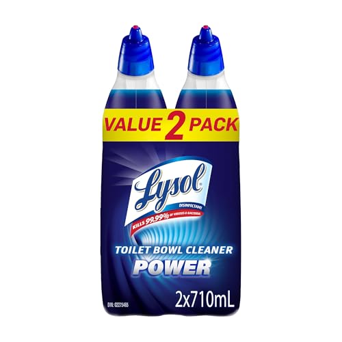 Lysol Power Toilet Bowl Cleaner, Disinfectant Gel, 2 X 710 mL