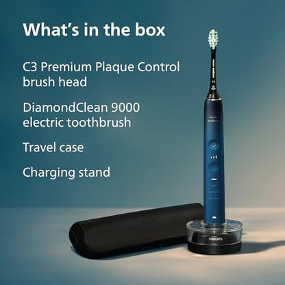 Philips Sonicare DiamondClean 9000 Electric Toothbrush, 1 Brush Head, Aqua