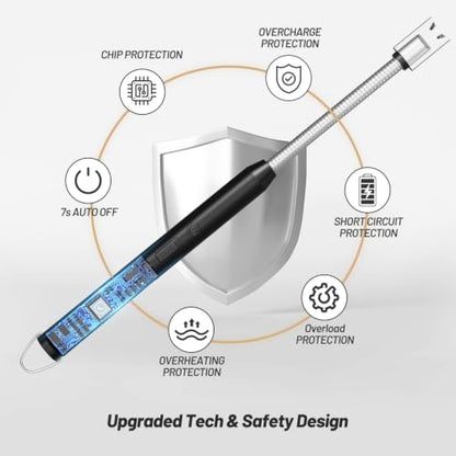 VEHHE Electric Lighter, USB-C Rechargeable, 360° Flexible Neck
