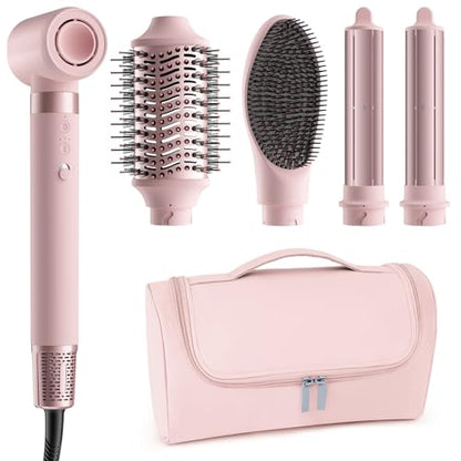 MESCOMB Hot Air Styler Hair Dryer Brush Kit, Peach Pink