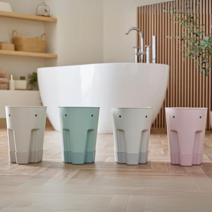 Shnuggle Ellie Bath Toy Storage Scoop | Baby & Toddler Bath Toy Drying Caddy with Drip Tray - Taupe