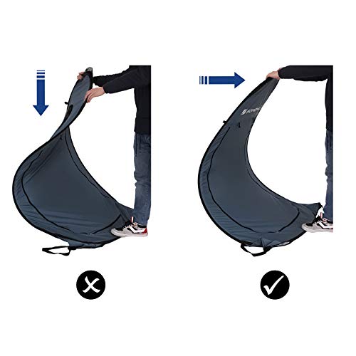 SONGMICS Portable Pop Up Tent, Dressing Room Privacy Shelter, for Outdoor Camping Fishing Beach Shower Toilet, with Zippered Carrying Bag, Dark Grey-Blue GPT01GY