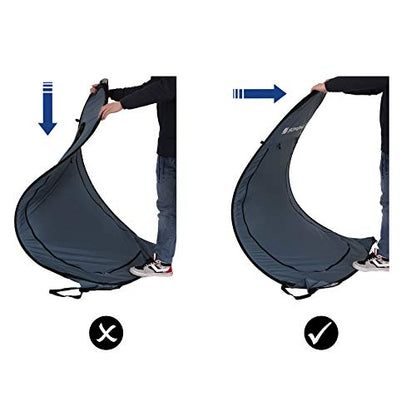 SONGMICS Portable Pop Up Tent, Dressing Room Privacy Shelter, for Outdoor Camping Fishing Beach Shower Toilet, with Zippered Carrying Bag, Dark Grey-Blue GPT01GY