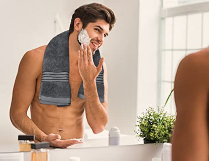 Utopia Towels 8 Piece Premium Towel Set, 2 Bath 2 Hand 4 Wash, Grey