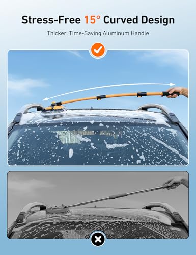 AstroAI Car Wash Brush, Long Handle Mop with Rotating Head, Cleaning Kit