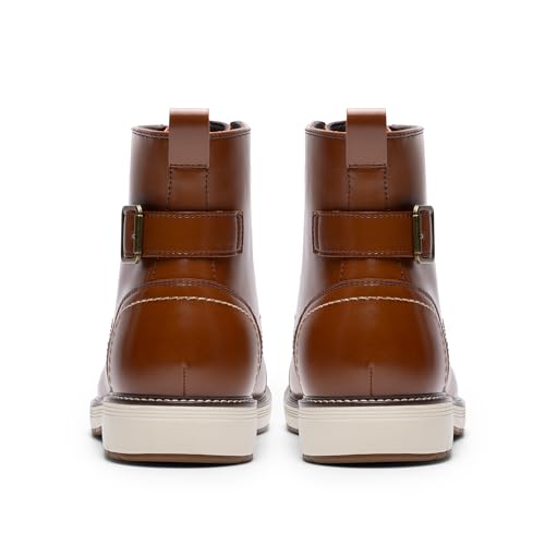 Bruno Marc Men's Motorcycle Combat Dress Boots,Brown,10